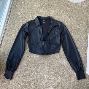 Windsor An Edgy Vibe Faux Leather Crop Top